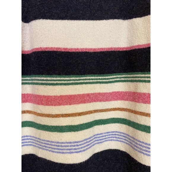CASLON  Crewneck Sweater in White/ Blue/ Green/ Pink  Evie Stripe Large - Picture 10 of 11
